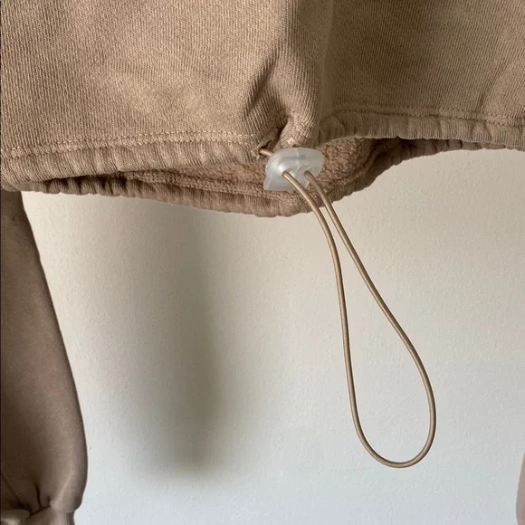 Joah Brown Cream Cropped Crew Neck Sweatshirt - Picture 3 of 5